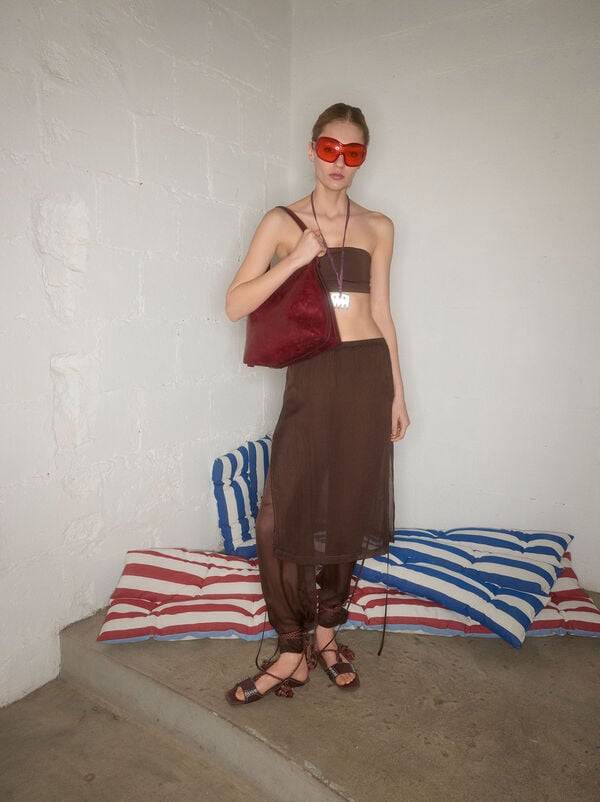 Shoulder bag with leather effect