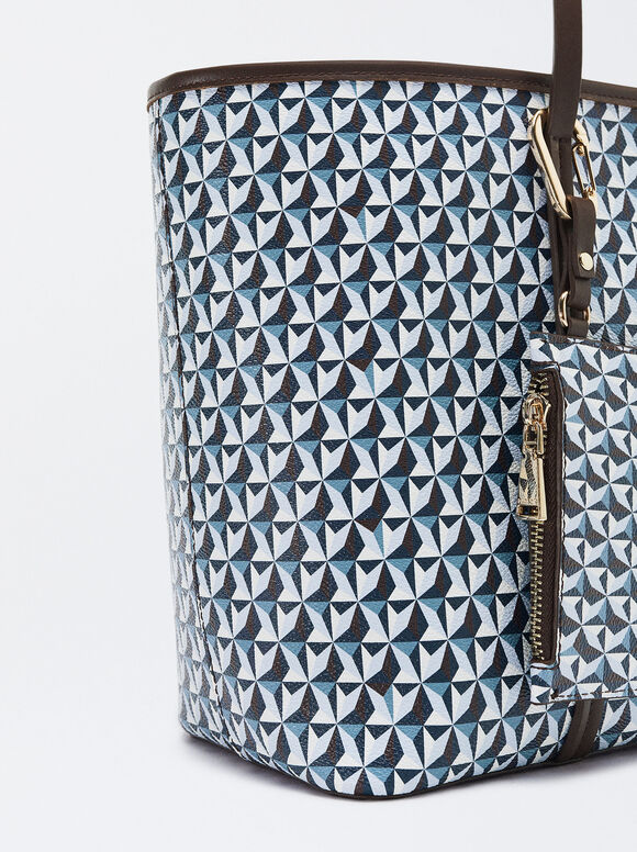 Personalized Printed Tote Bag M, Blue, hi-res