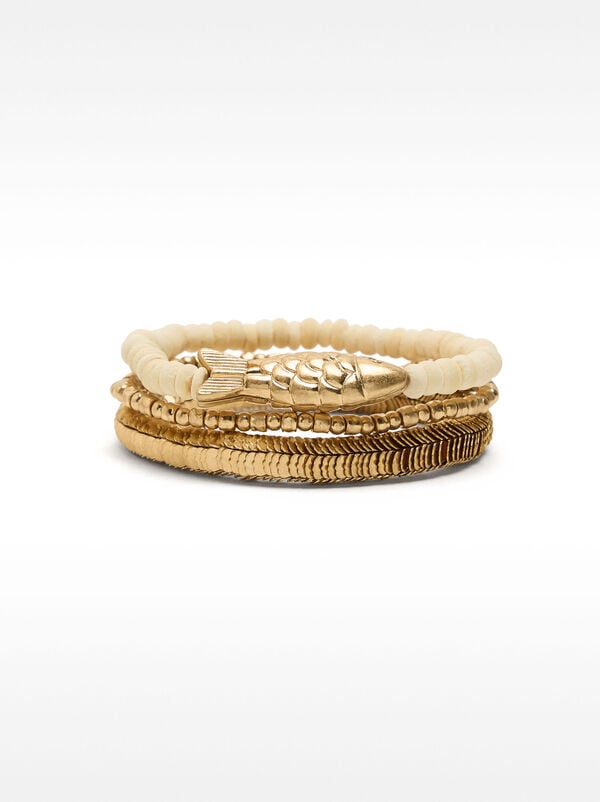 Elastic bracelet set with fish