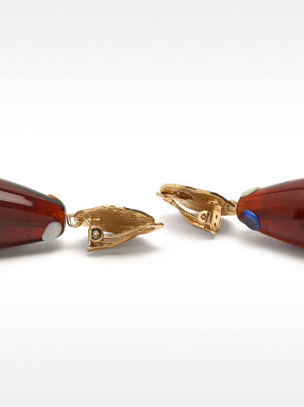 Long glass drop earrings