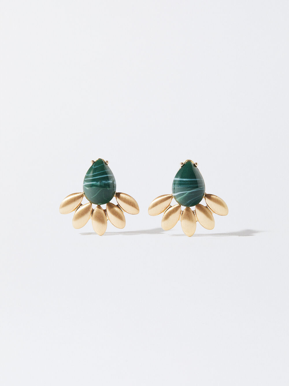 Gold-Toned Earrings With Stone