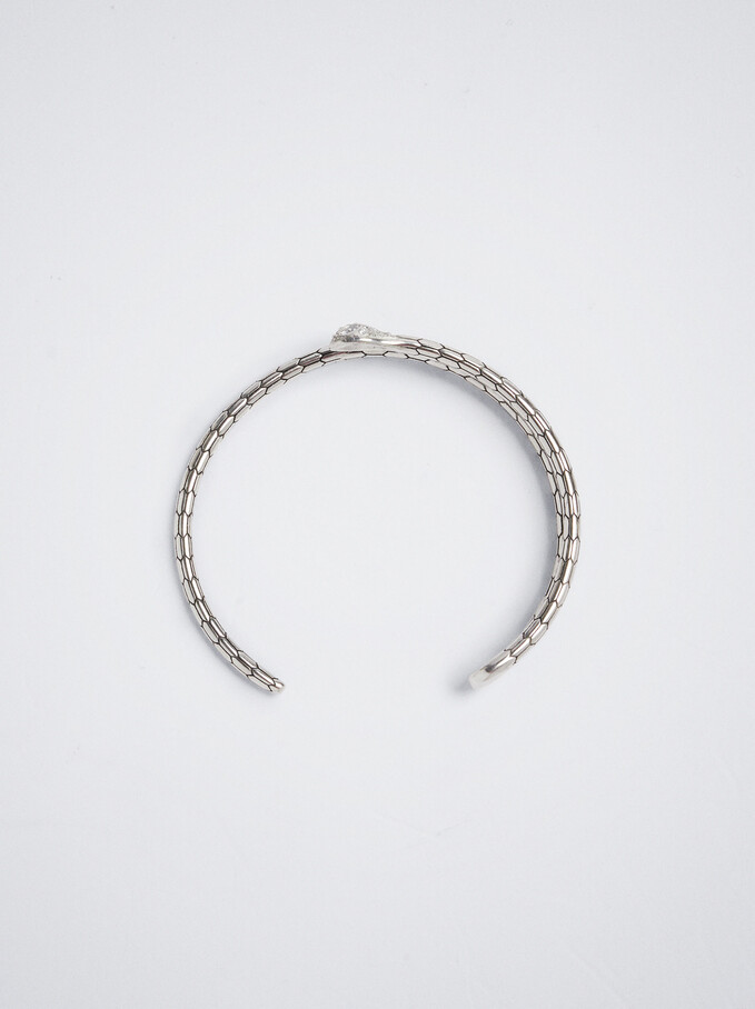 Steel Snake Bracelet, Silver, hi-res