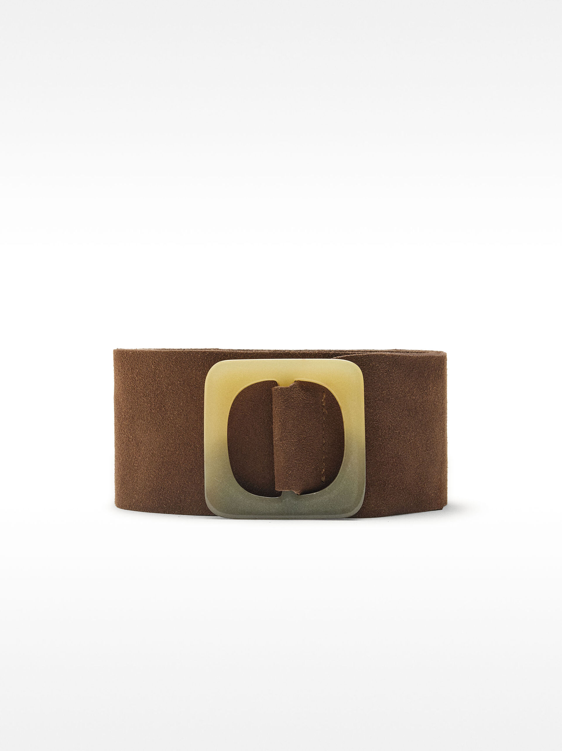 Leather belt with square buckle image number 0.0