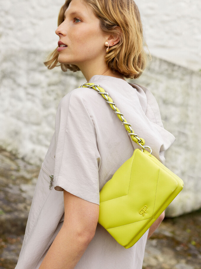 Bolso Mini Con Cadena Chunky, Verde, hi-res