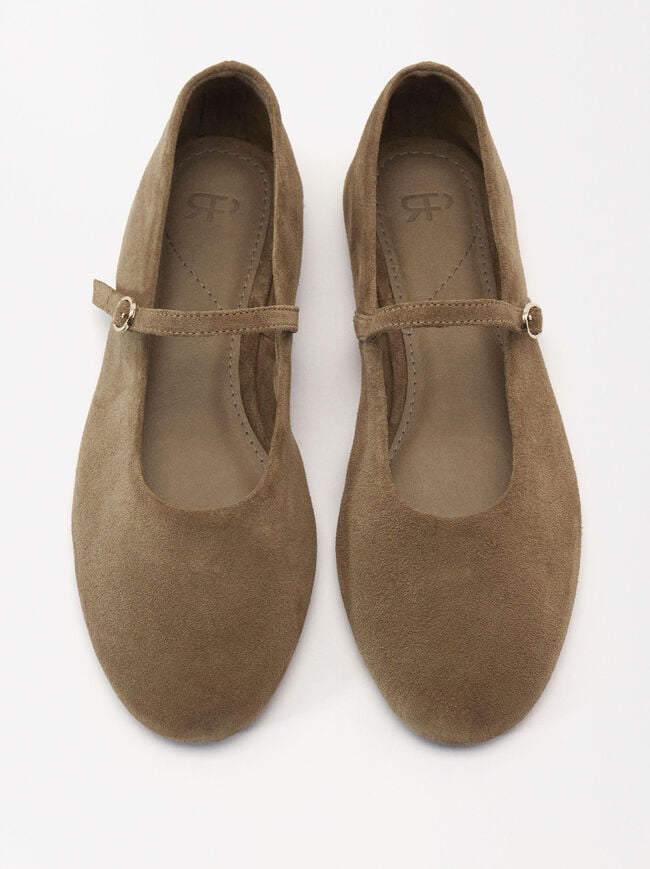 Suede Leather Ballerinas image number 0.0