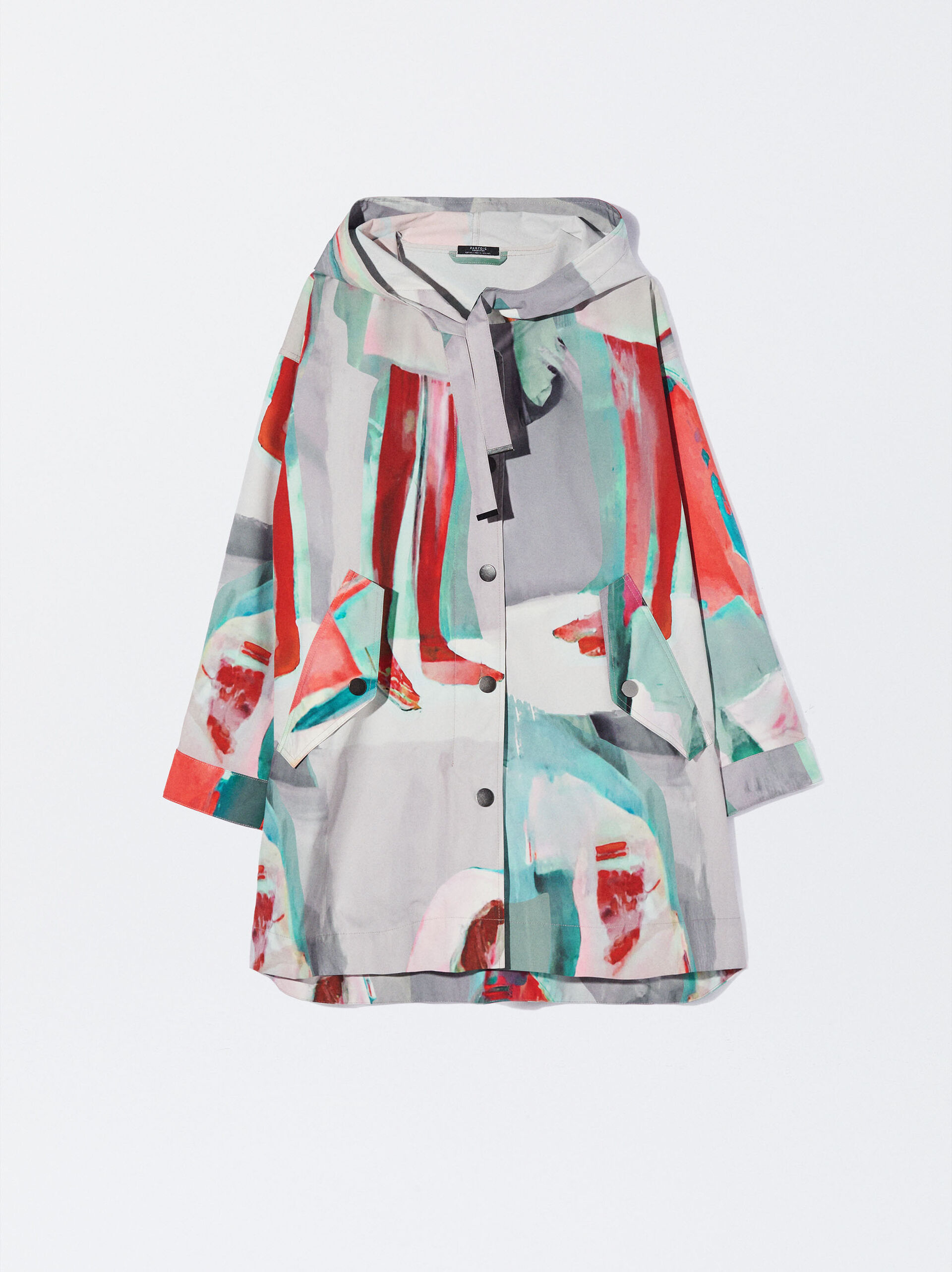 Printed Parka With Hood image number 5.0