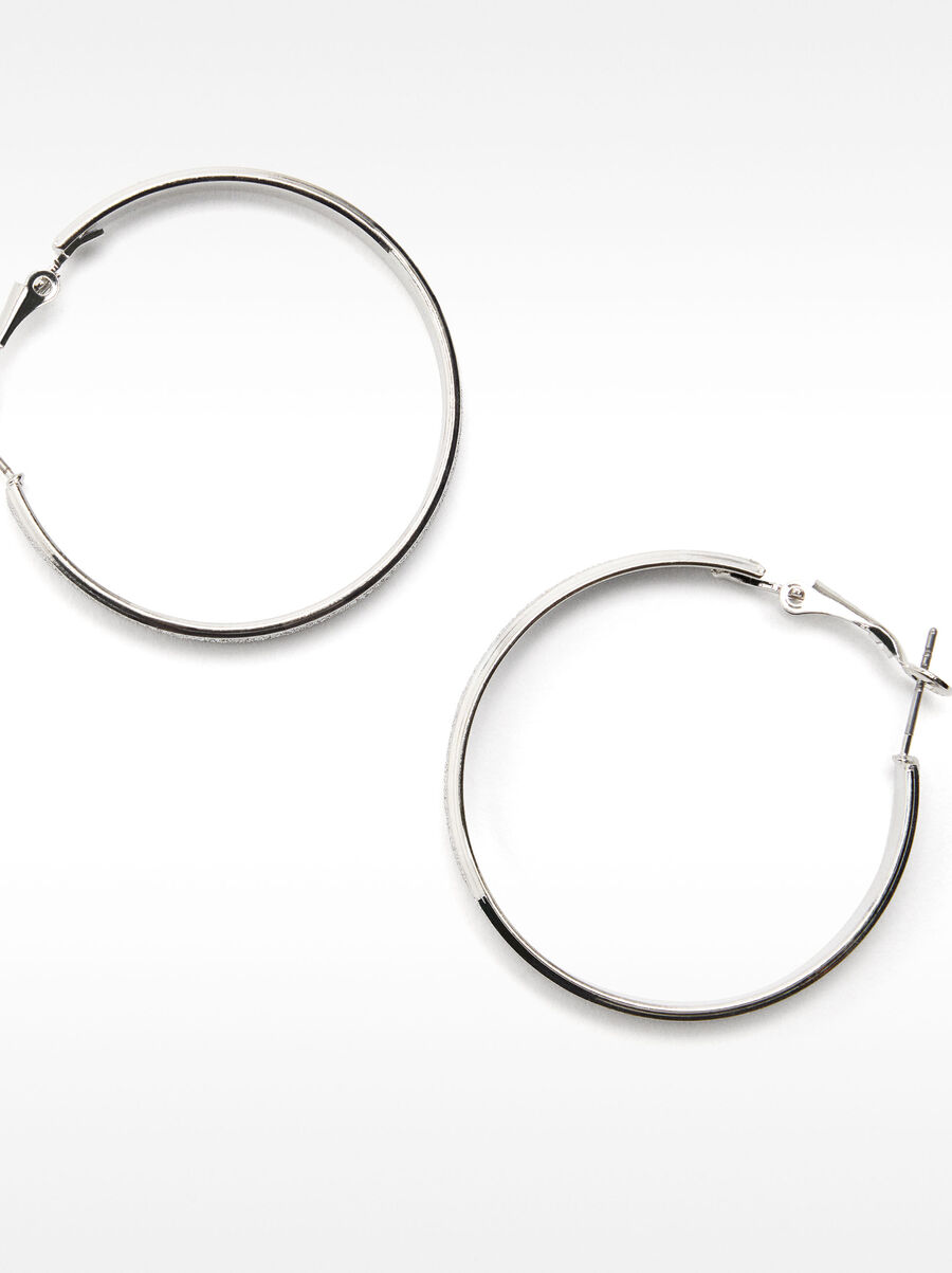 Medium rhinestone hoop earrings