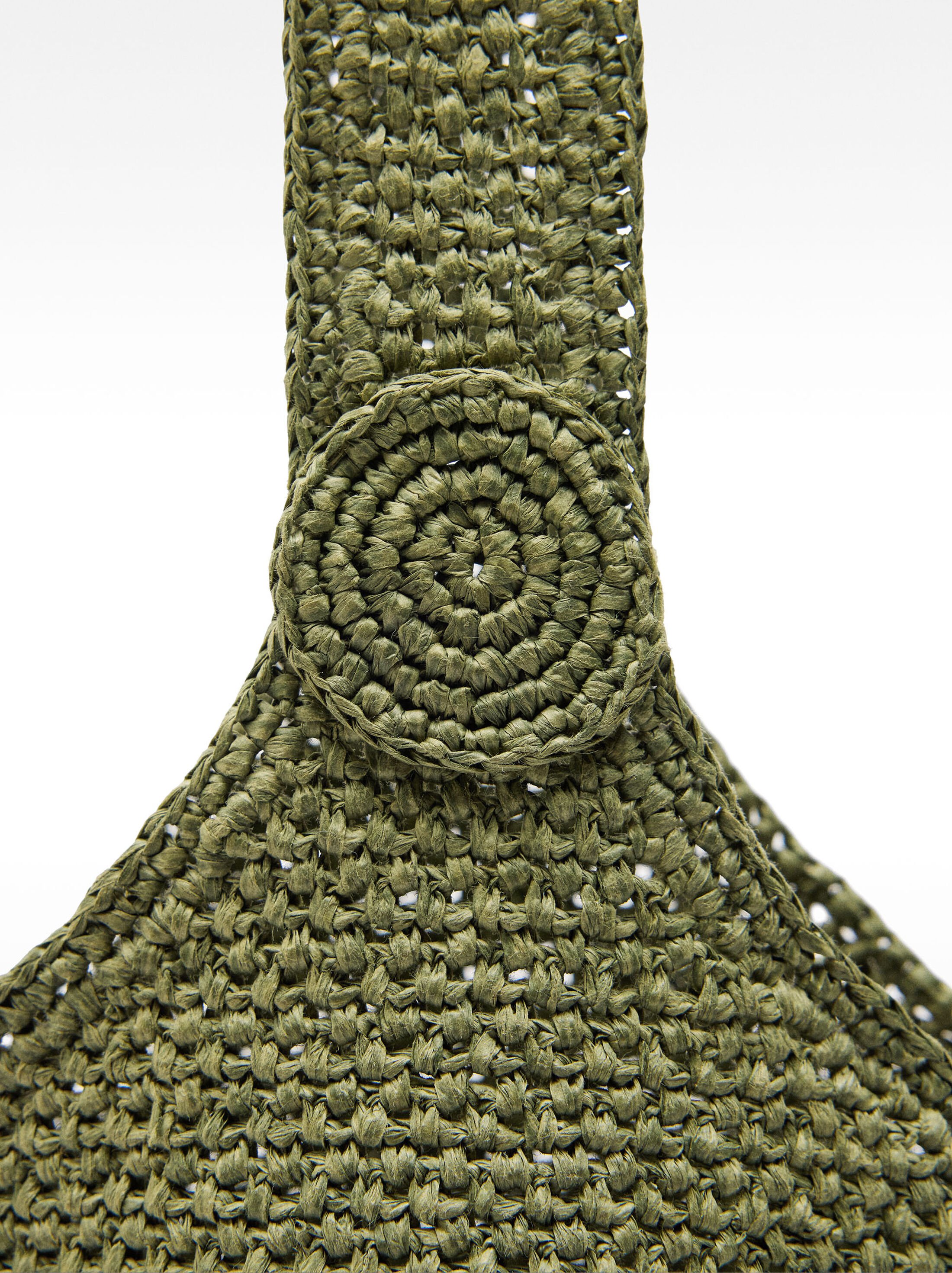 Bolso de hombro efecto rafia con detalle lateral image number 2.0