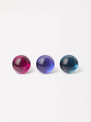 Online Exclusive - Set Of Resin Rings, Multicolor, hi-res