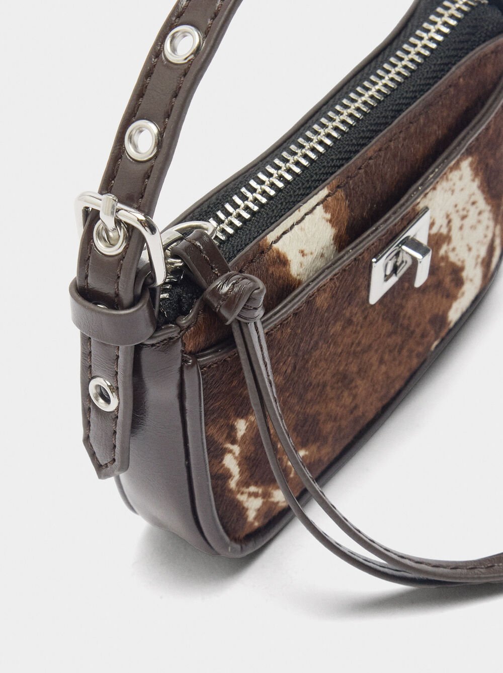 Charm mini bag with leather