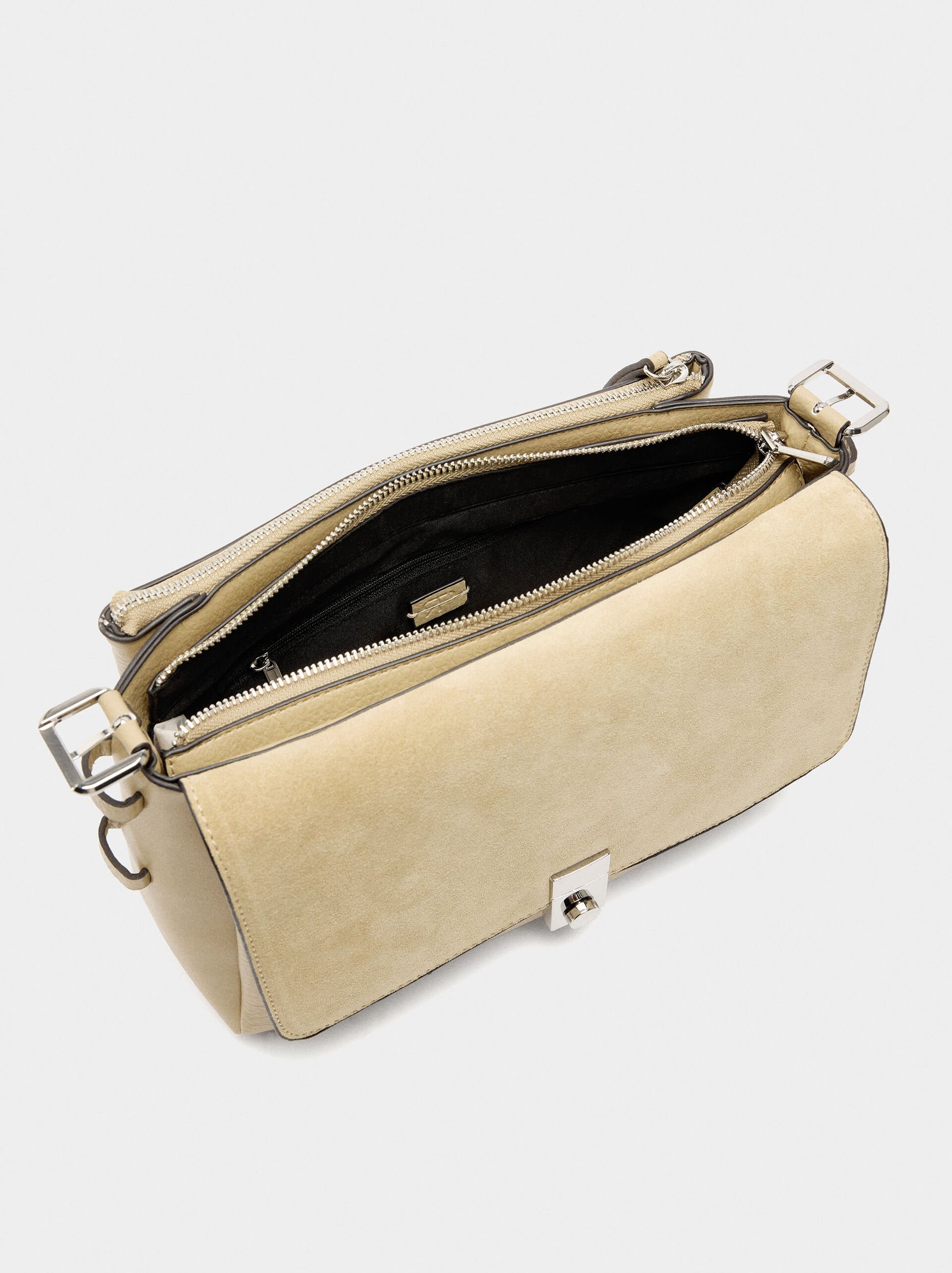 Crossbody bag with leather details image number 3.0
