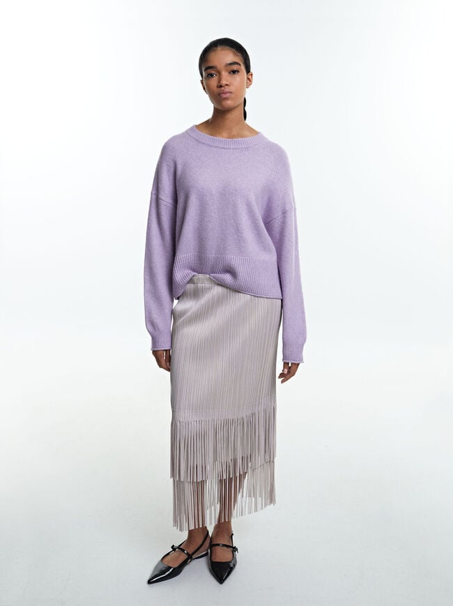 Pleated Skirt With Fringes image number 1.0