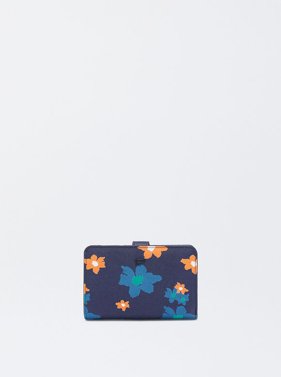 Brieftasche Mit Blumenprint, Mehrfarbig, hi-res