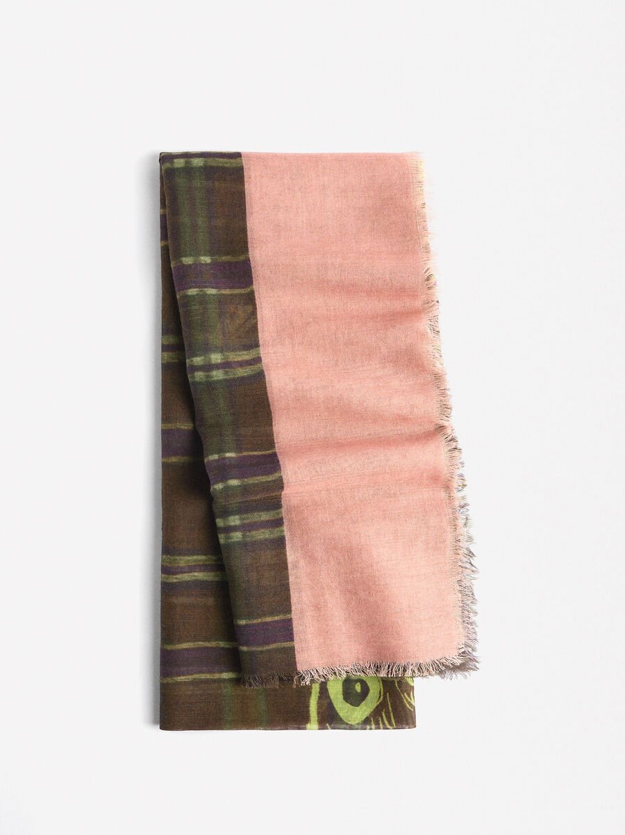 Printed scarf with wool blend