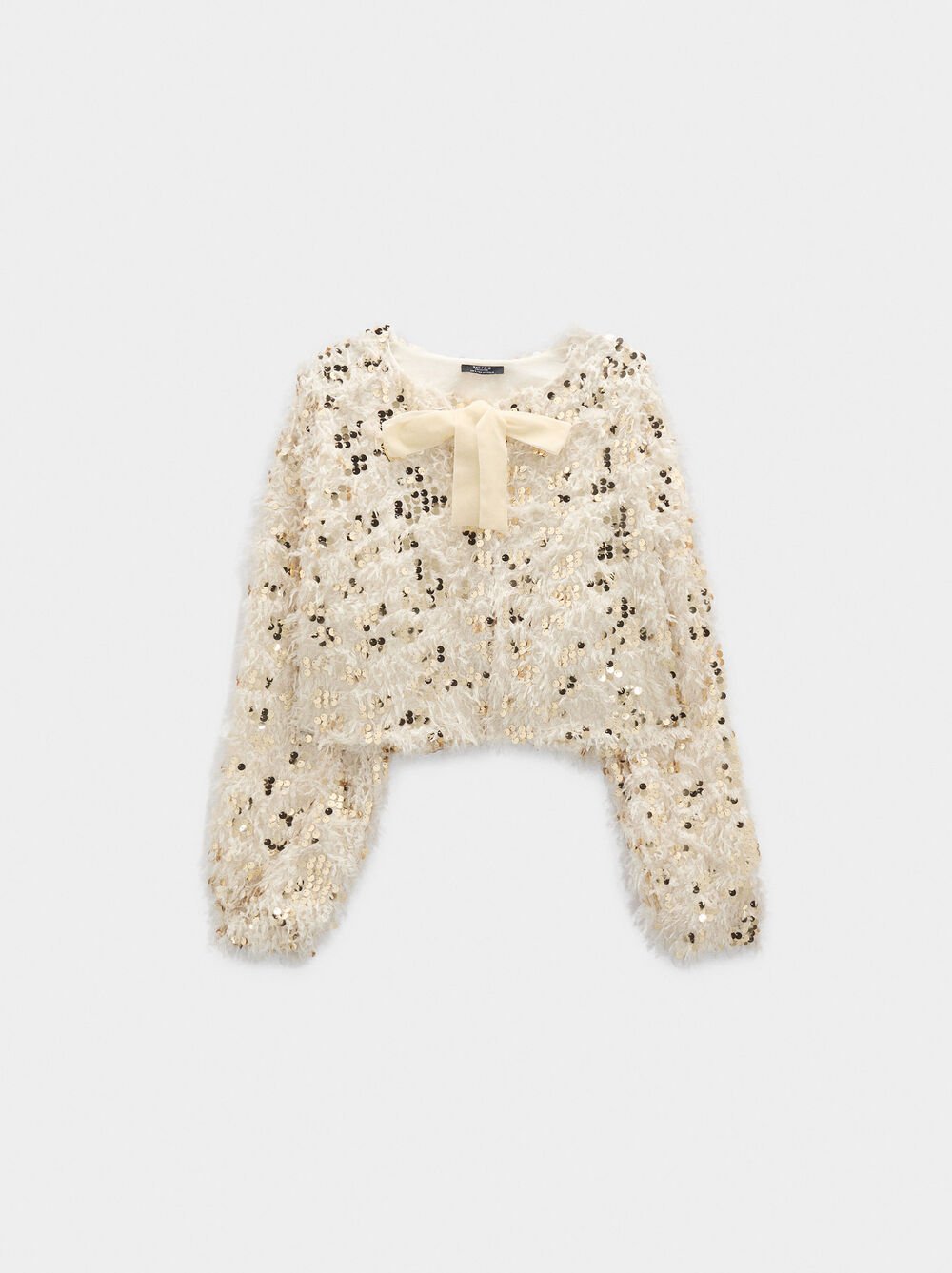 Voluminous cardigan with sequins