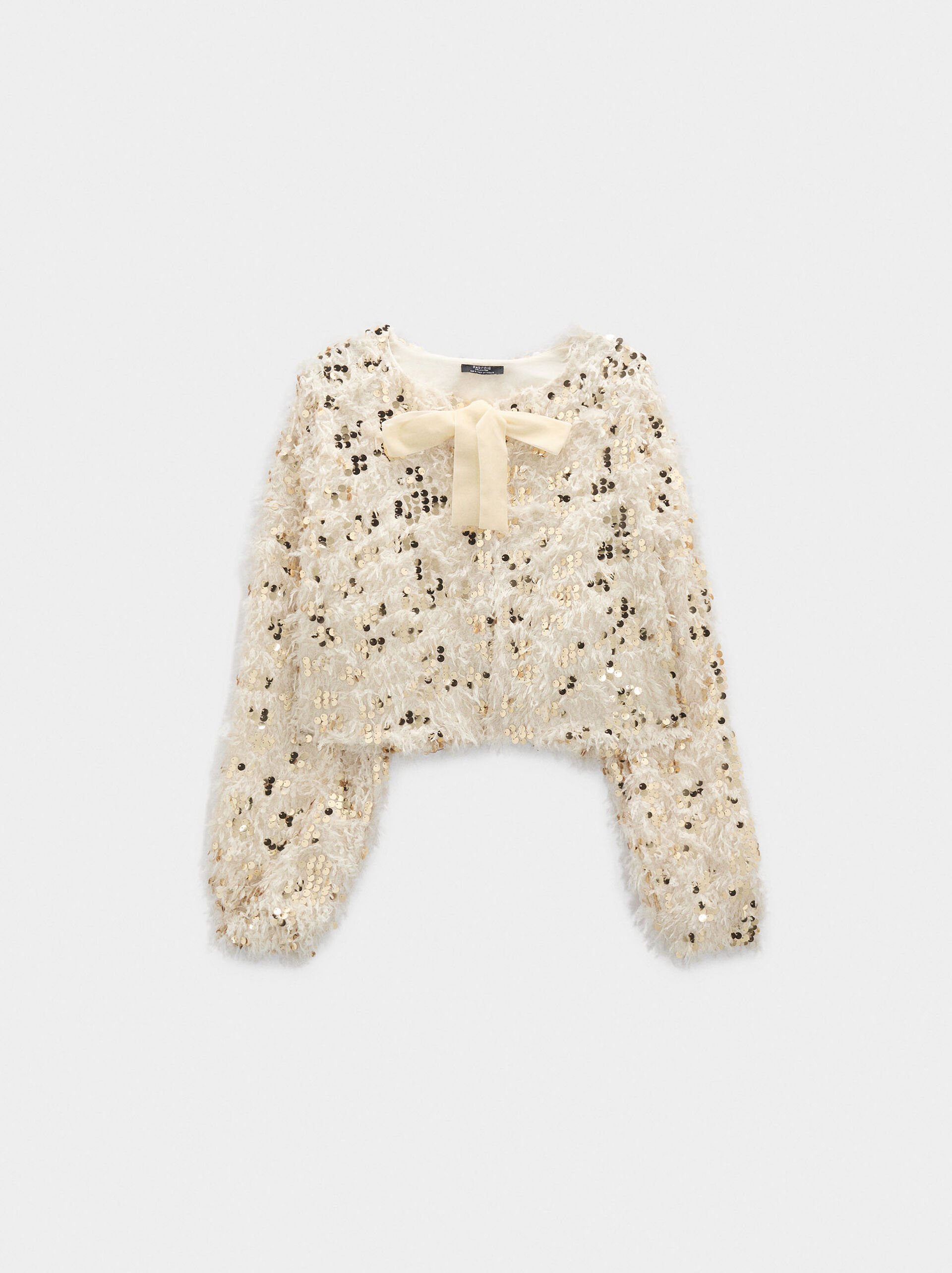 Voluminous cardigan with sequins image number 5.0