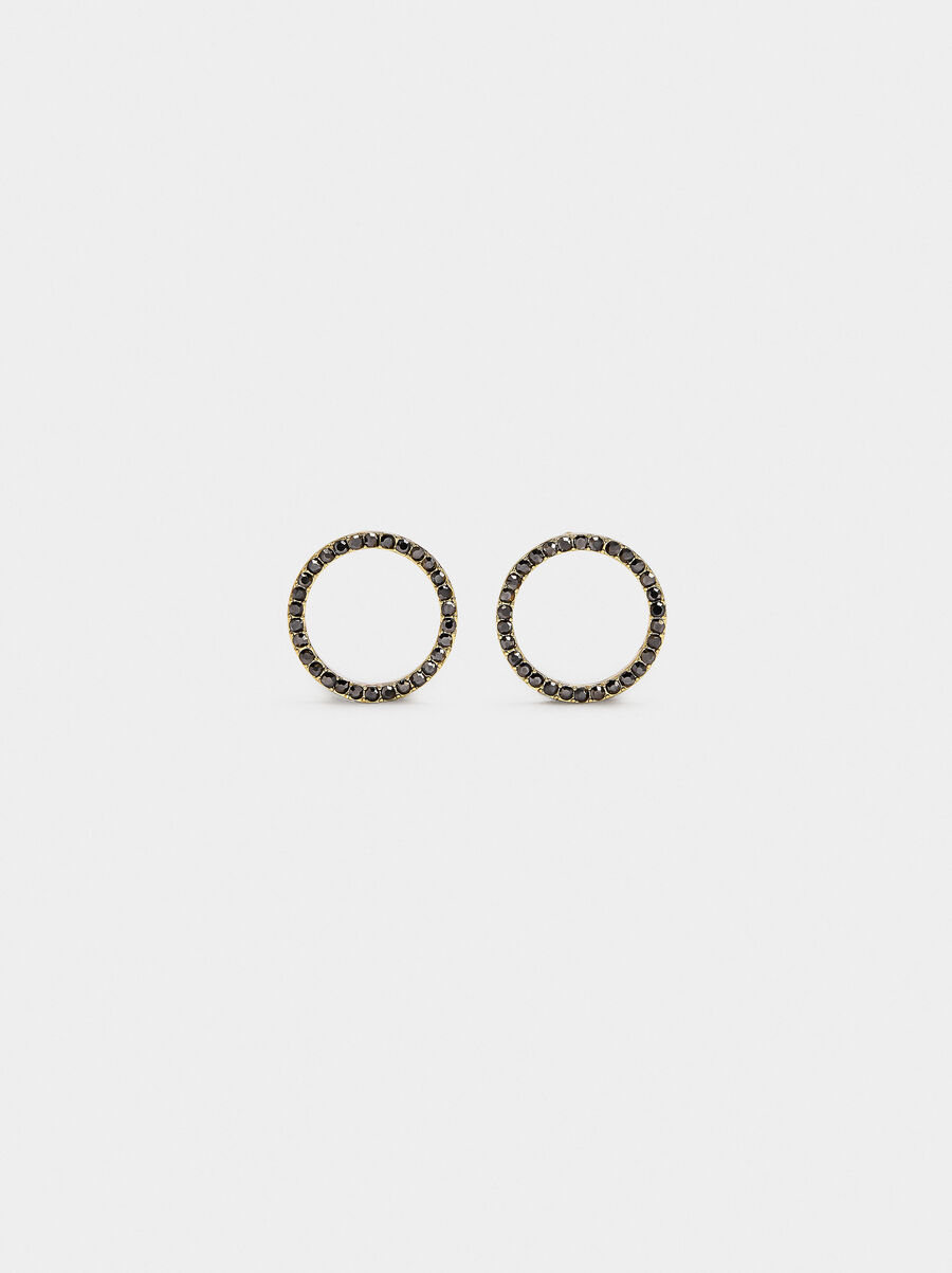 Hoop earrings with zirconia