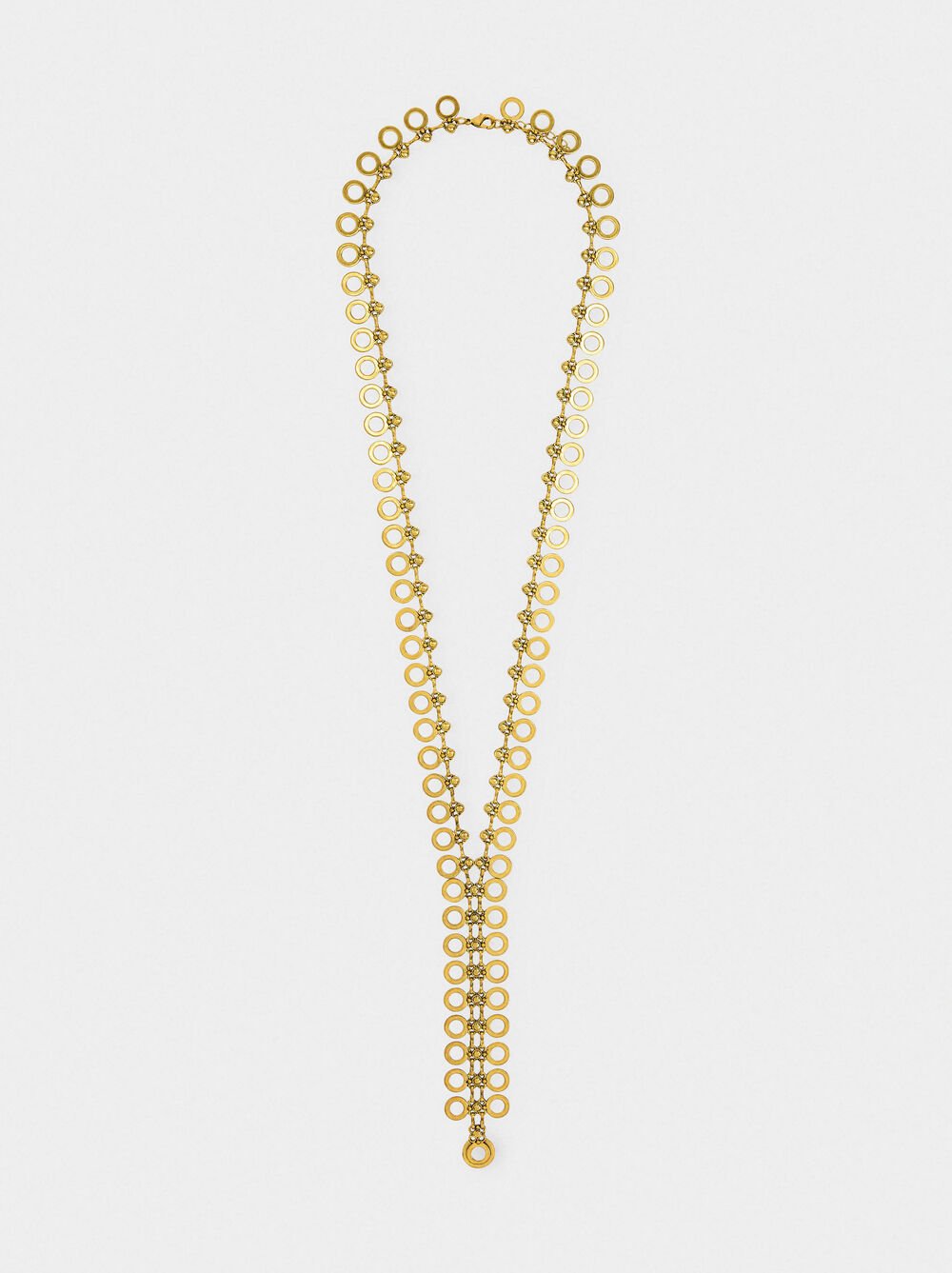 Lange Halskette aus Gliedern und Ringen