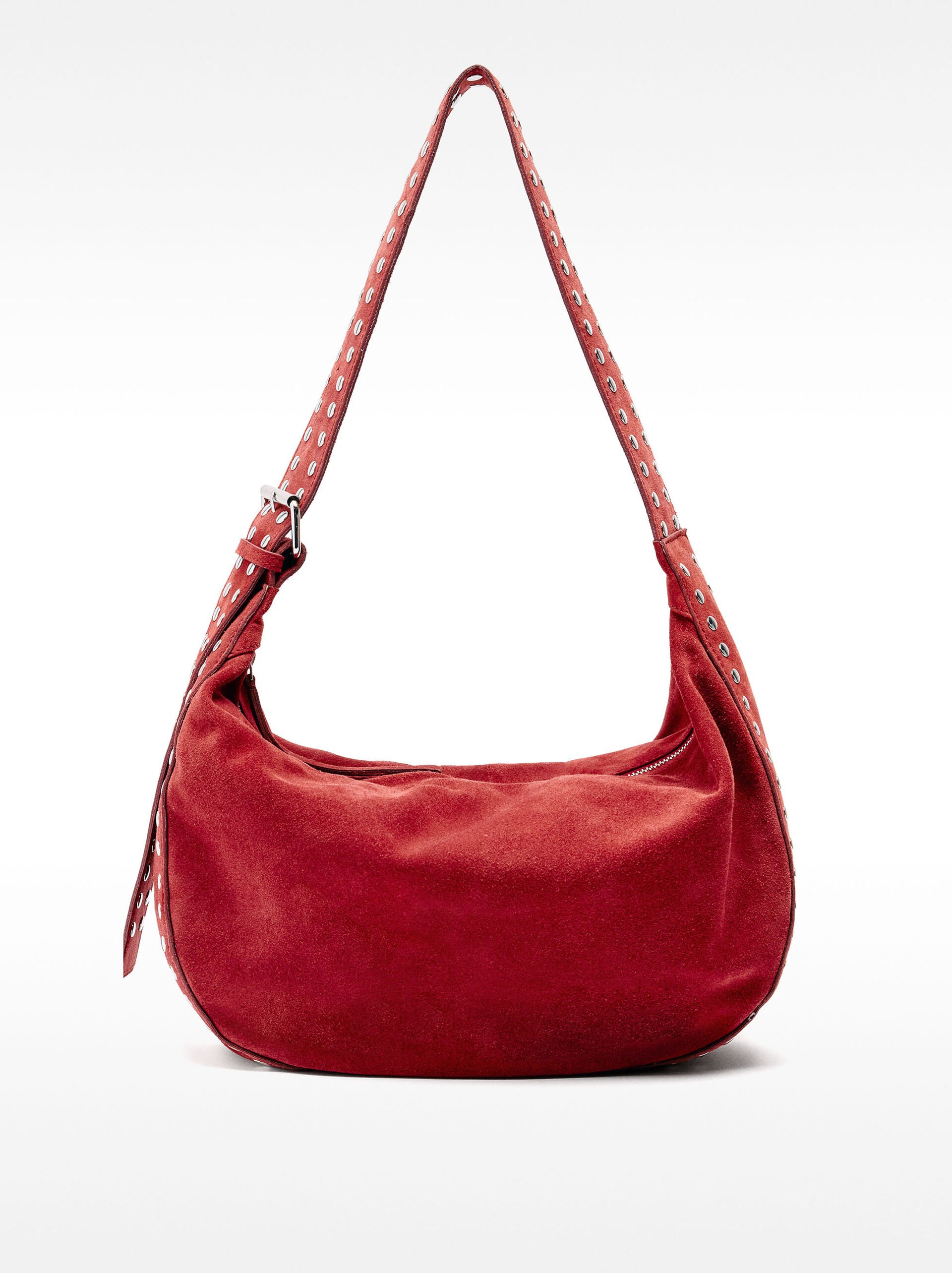 Leather shoulder bag with studs image number 2.0
