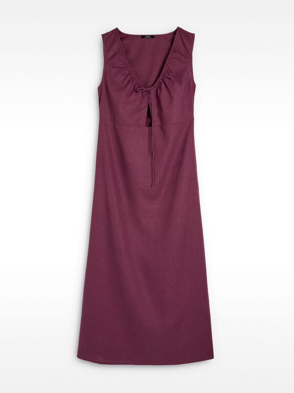 Midi dress with linen