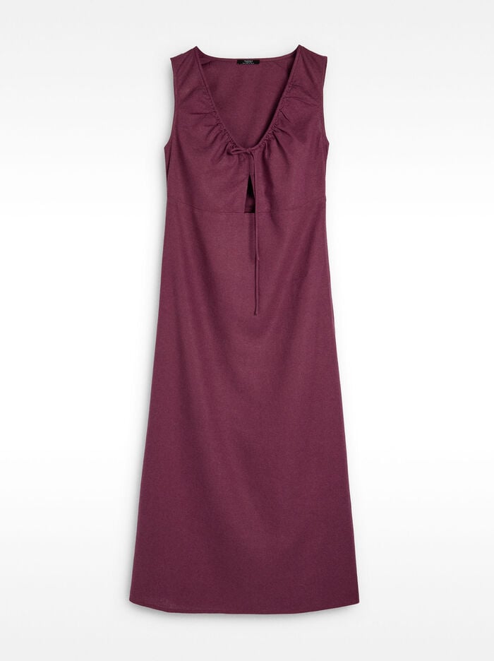 Vestido midi con lino