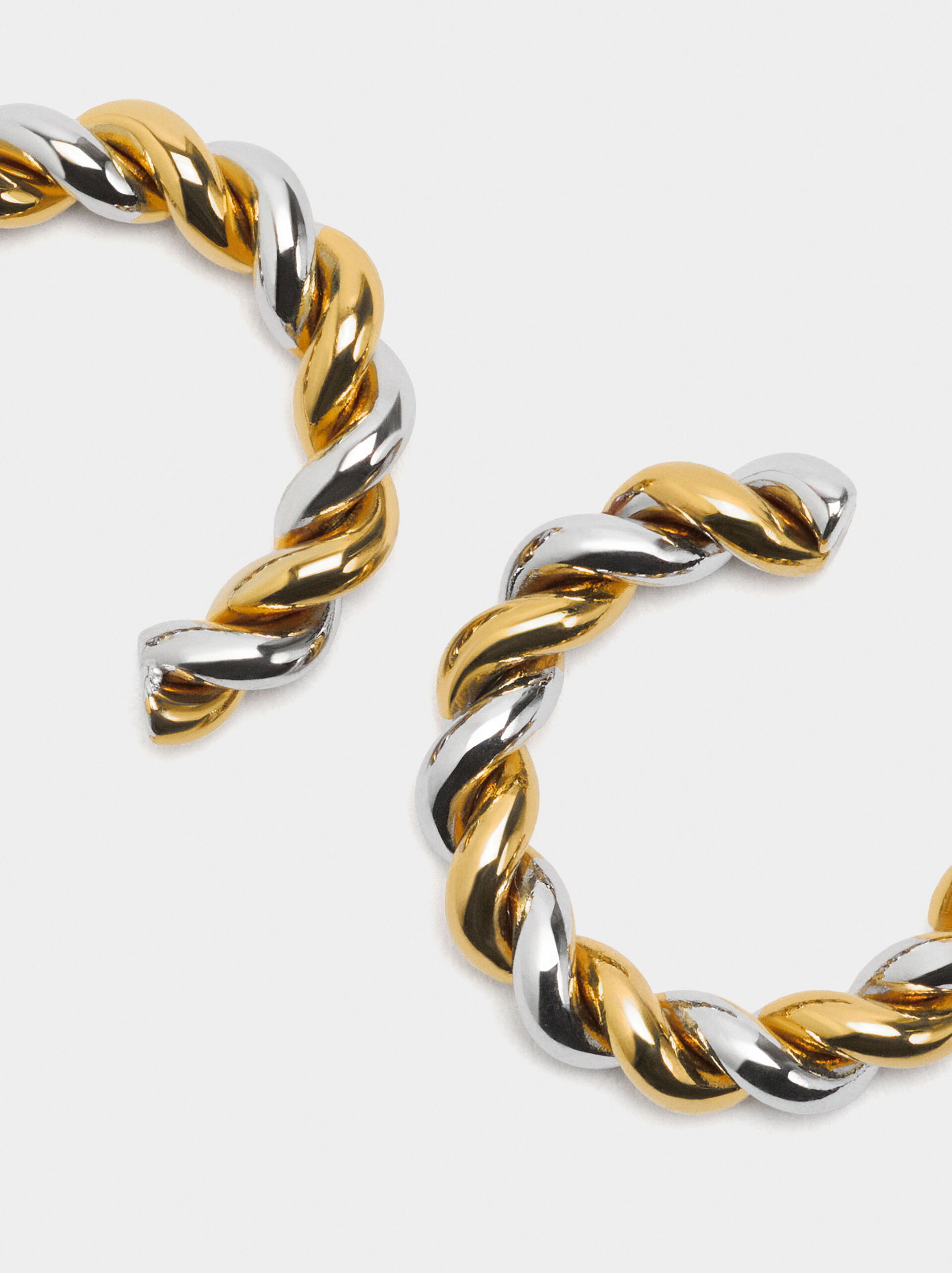 Intertwined hoop earrings – stainless steel image number 1.0