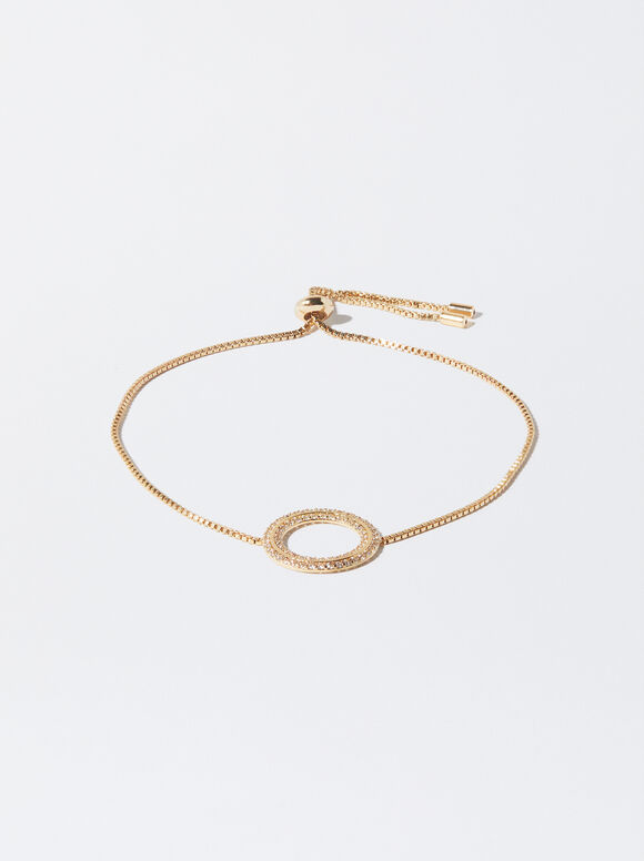 Bracelet With Zirconia, Golden, hi-res