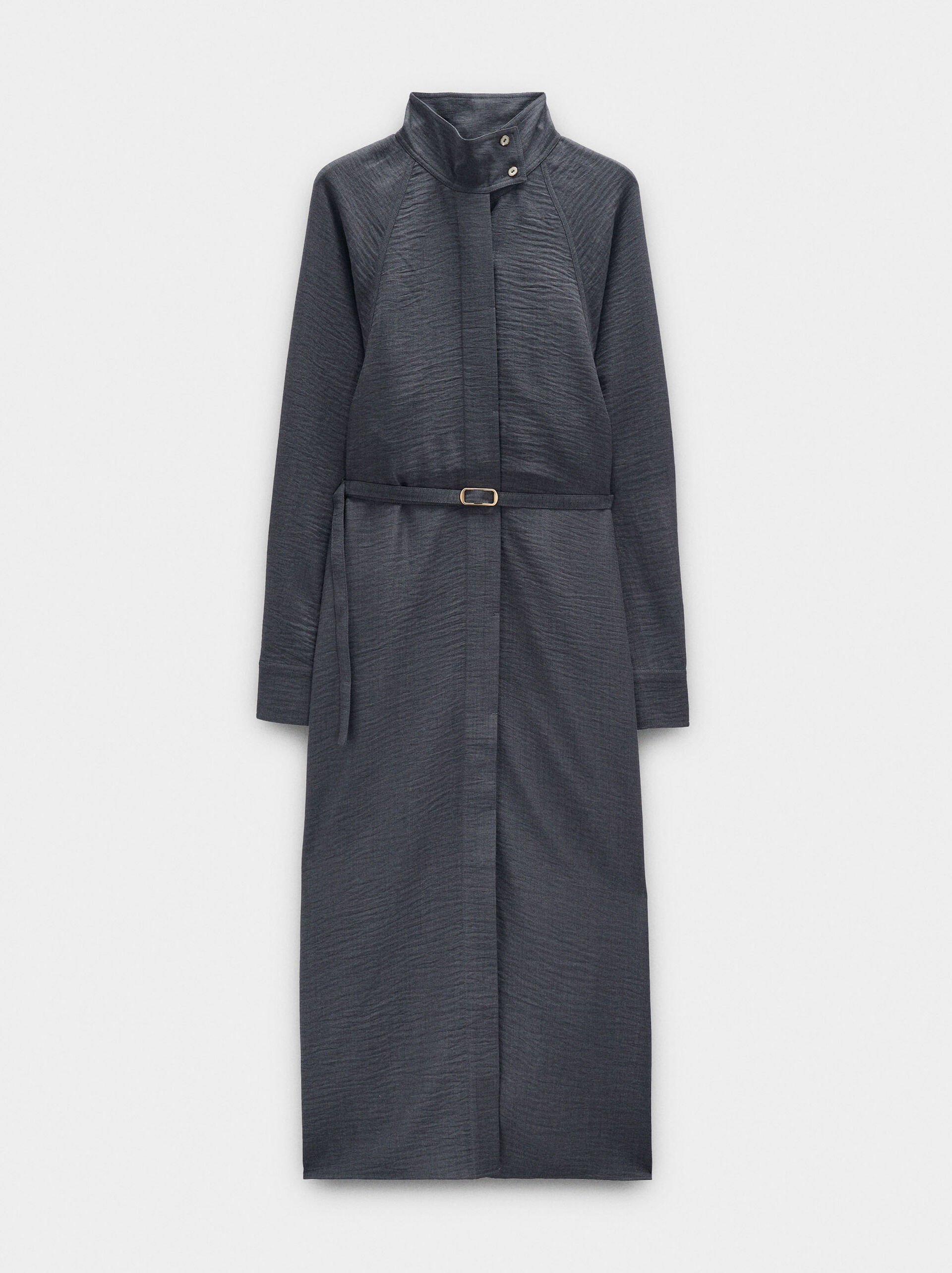 Midi dress with crinkled effect image number 4.0