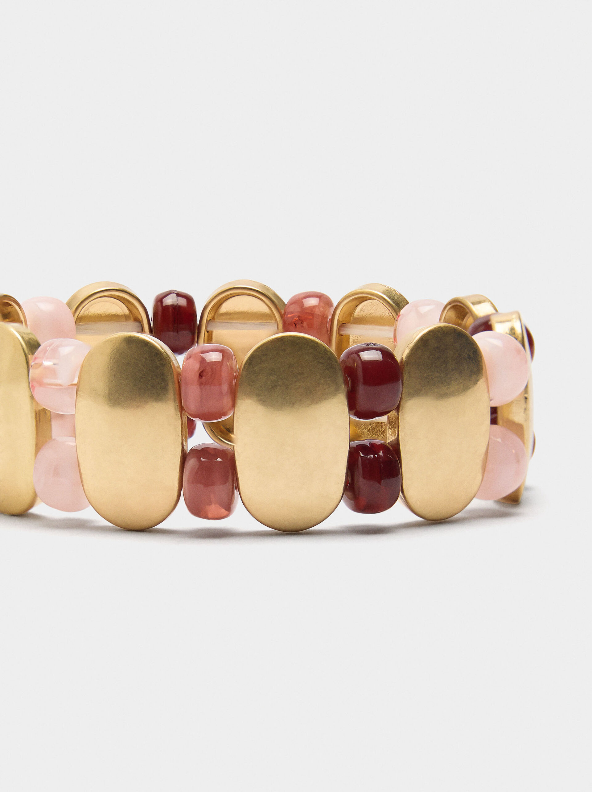 Elastic bracelet with stone-effect beads image number 2.0