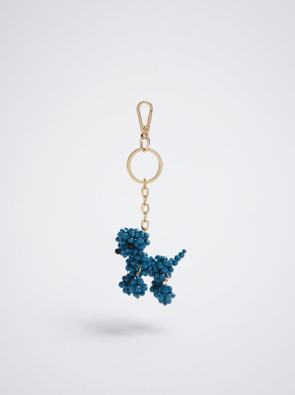 Dog Key Chain, Blue, hi-res