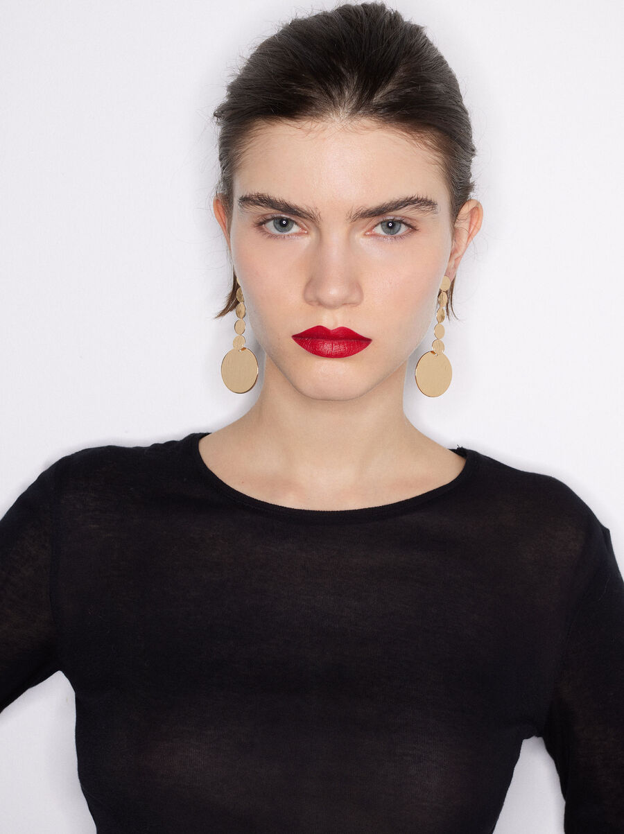 Long gold earrings