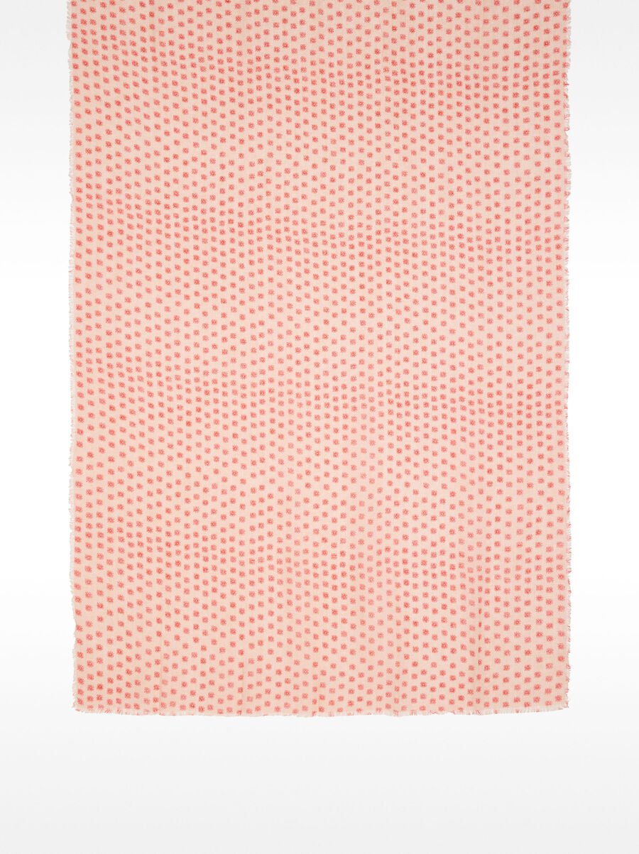 Printed cotton blend scarf