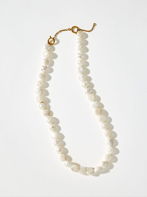Collar con perlas moneda de agua dulce