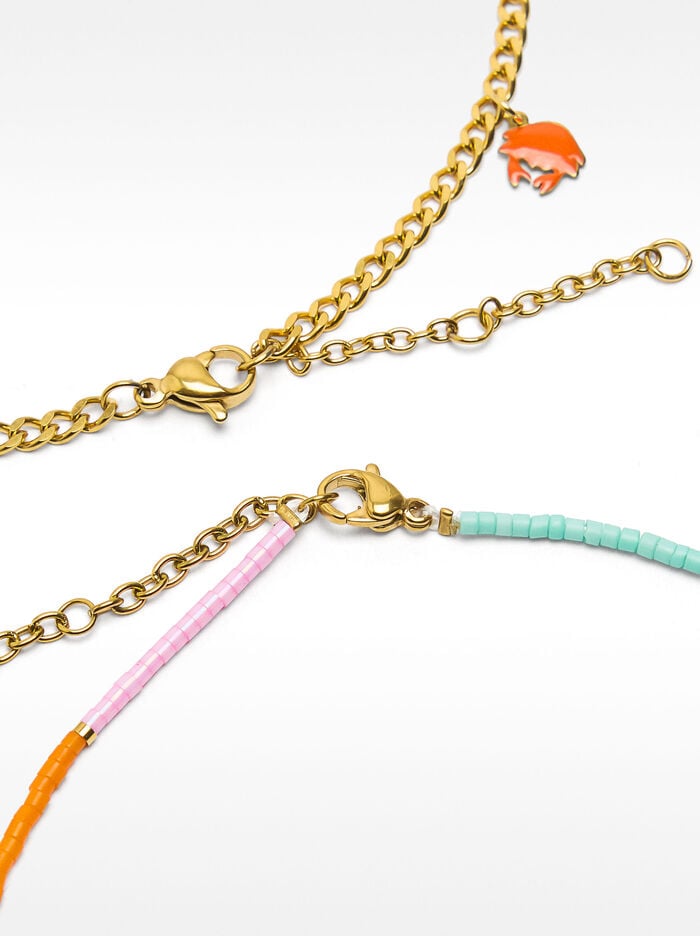 Set de pulseiras de pé motivos marinhos - aço inoxidável
