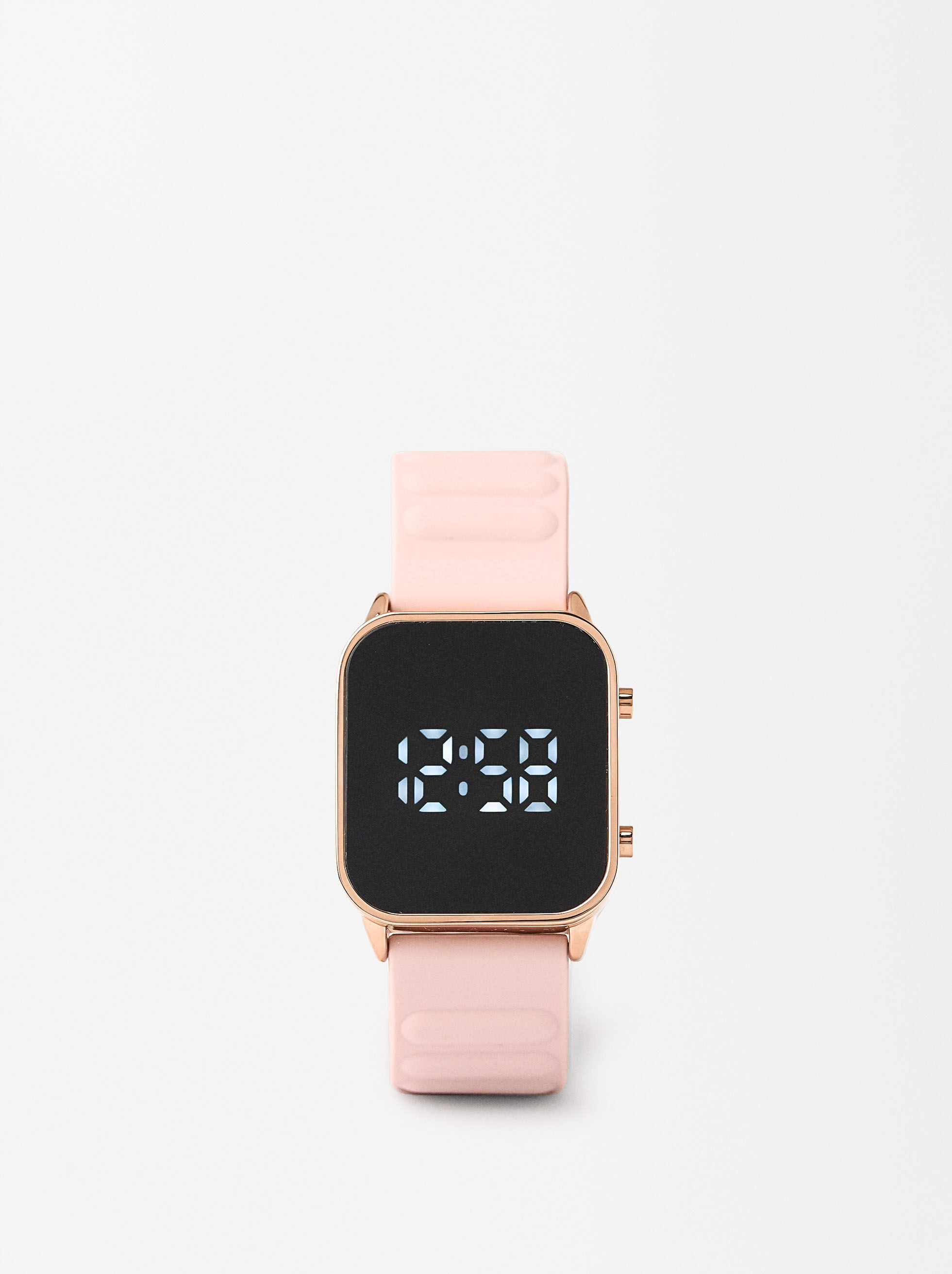 Digital Watch With Silicone Strap