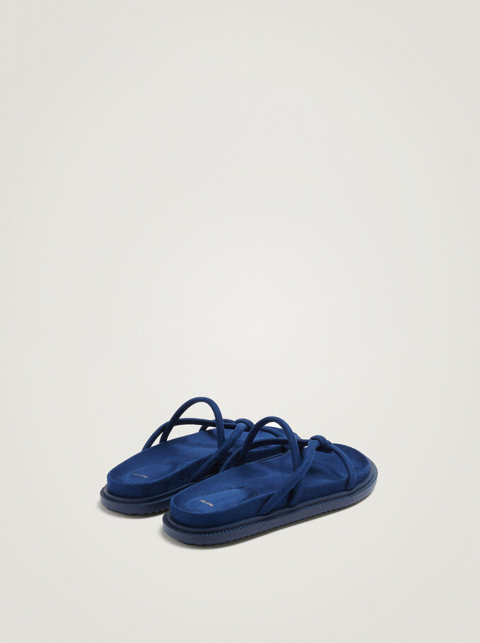 Strap Sandals With Knot, Navy, hi-res