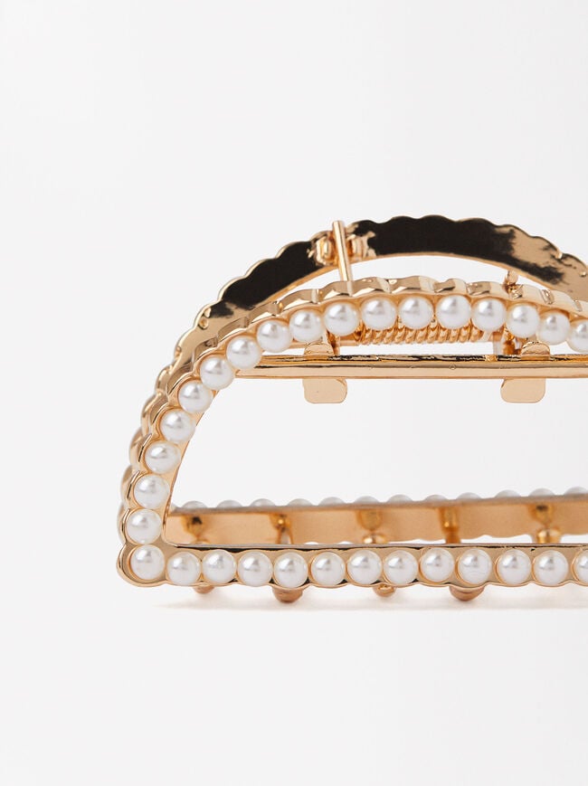 Hair Claw With With Pearls image number 1.0