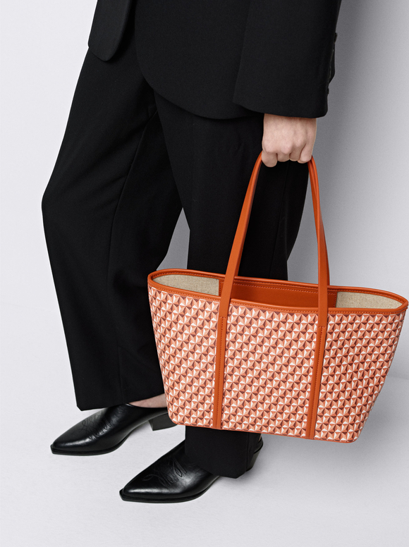 Personalized Printed Tote Bag S, Orange, hi-res