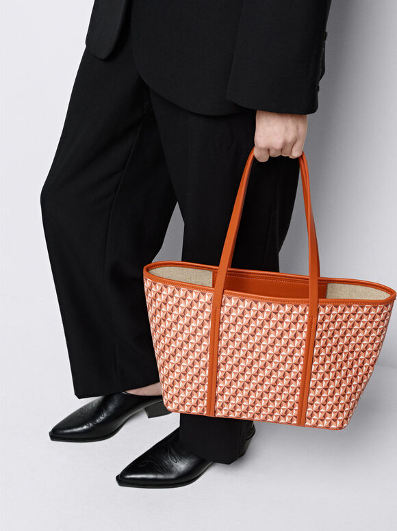 Personalized Printed Tote Bag S, Orange, hi-res