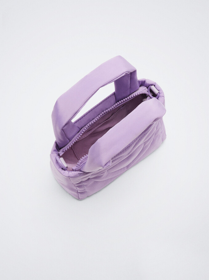 Nylon Heart Crossbody Bag, Violet, hi-res