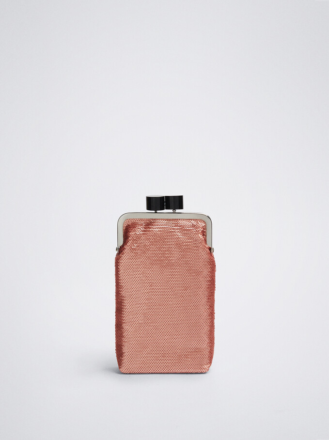 Étui Pour Téléphone Portable Avec Paillettes, Rose, hi-res
