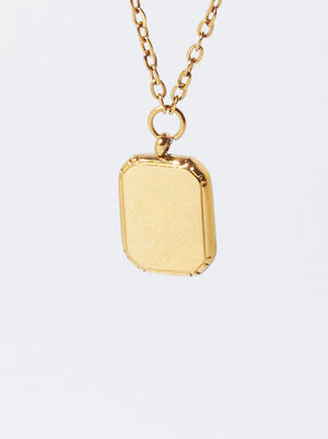 Online Exclusive - Gold Stainless Steel Necklace With Personalized Pendant image number 3.0