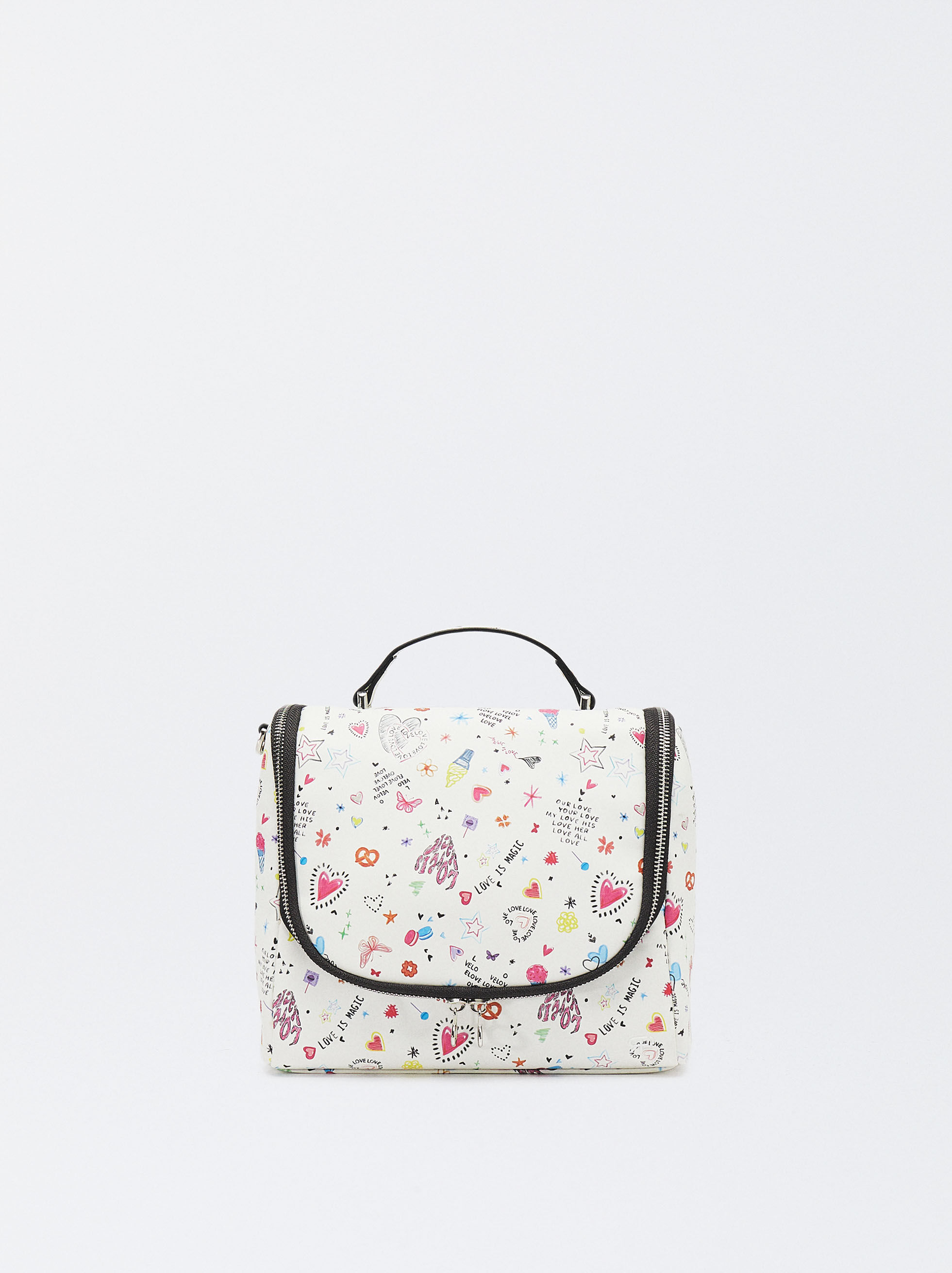 Printed Lunch Bag Love Fuchsia Parfois