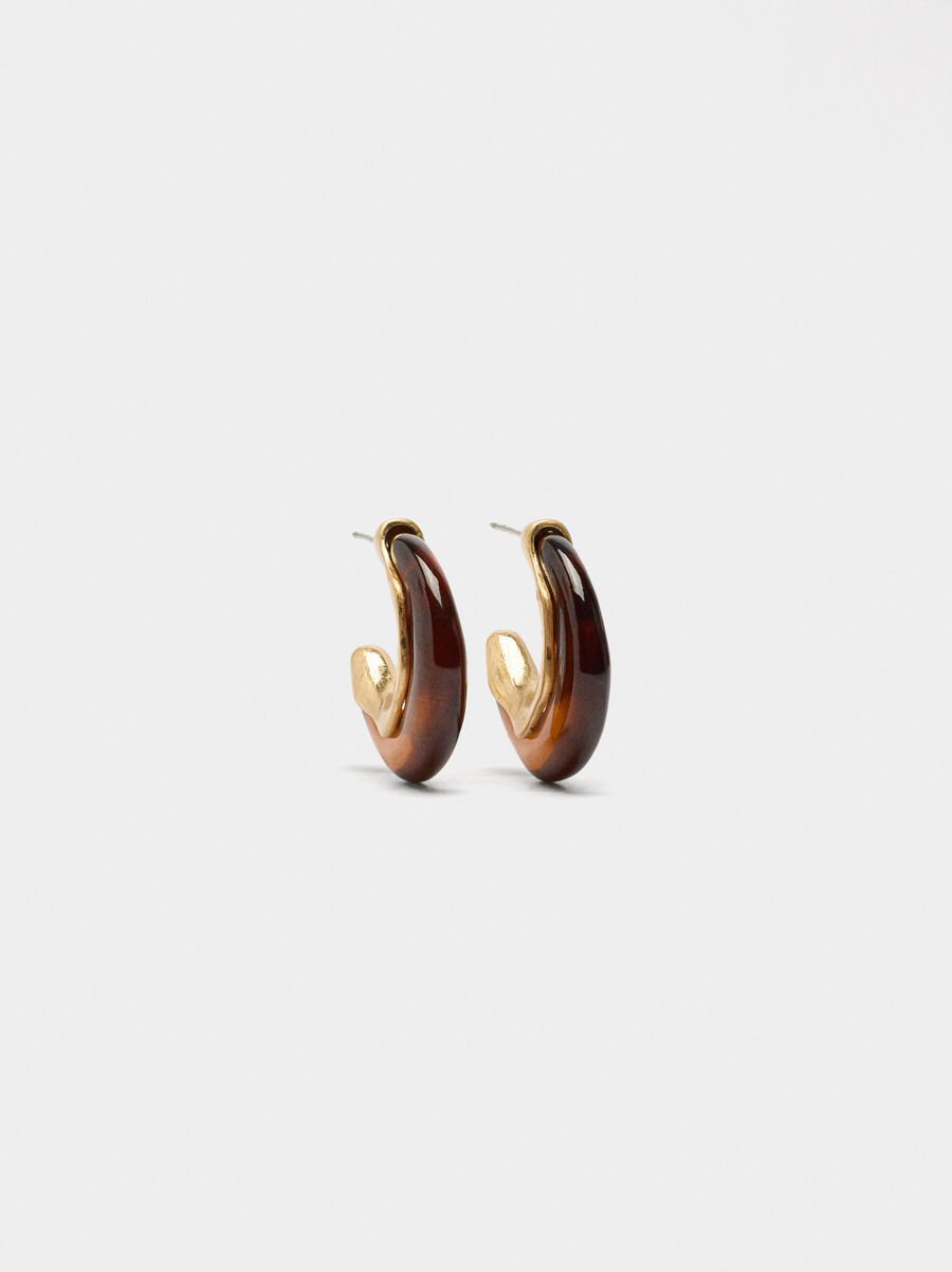 Open hoop earrings with stone effect