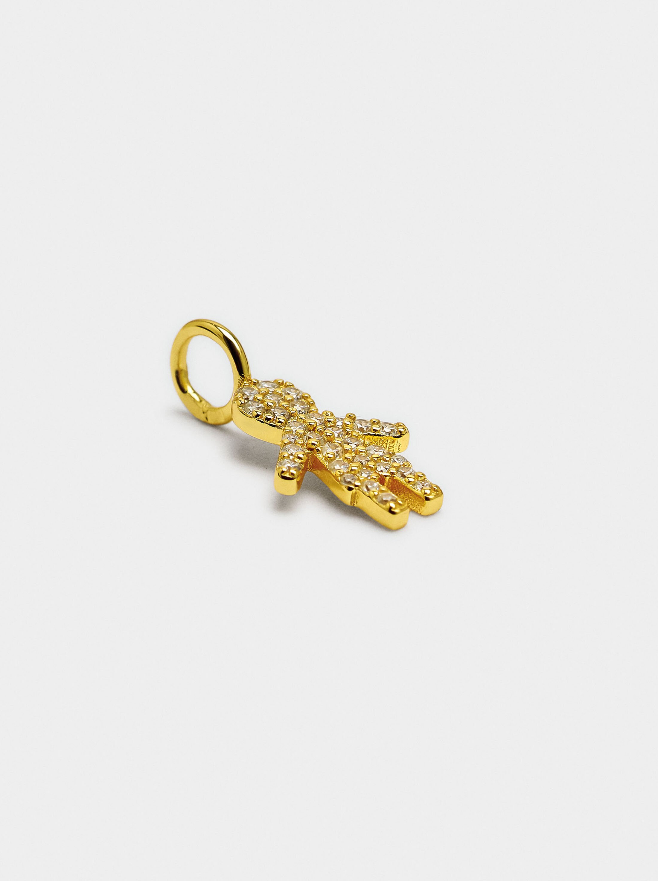 Boy charm with cubic zirconia - 925 sterling silver image number 1.0