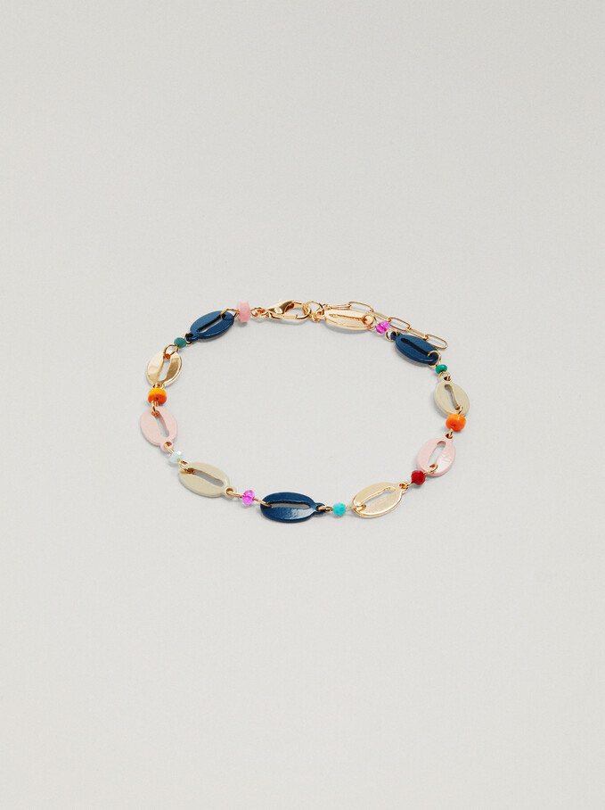 Anklet Bracelet With Stone, Multicolor, hi-res