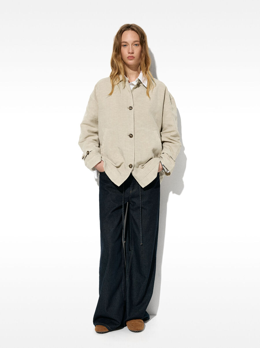 Coat with linen - lyocell