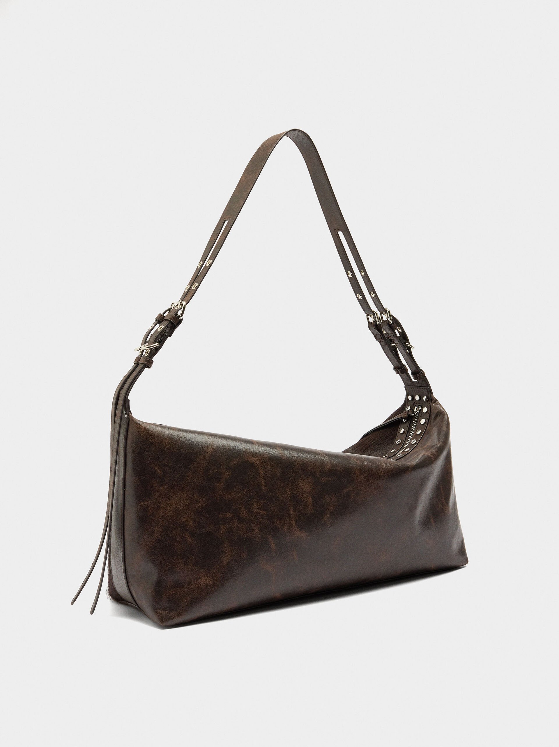 Bag with leather and studs details image number 4.0