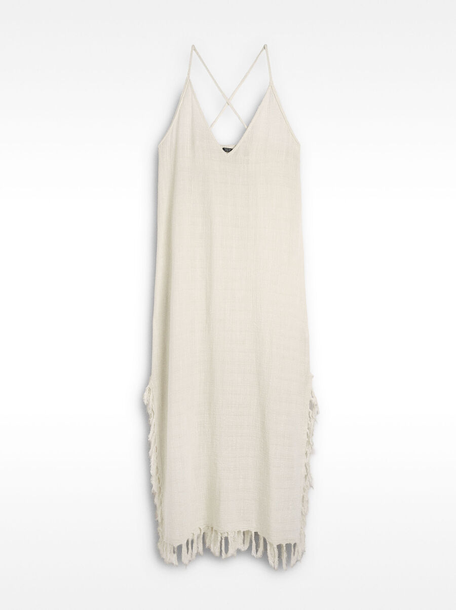 Long dress made of cotton with linen