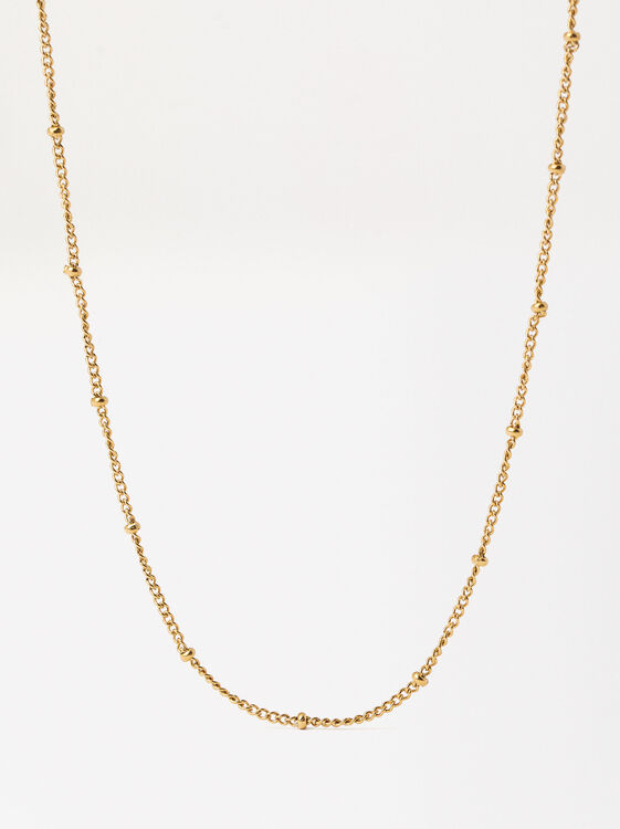 Customizable Golden Necklace - Stainless Steel, Golden, hi-res